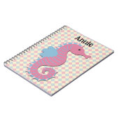 Schattige Seahorse Persoonlijke Naam Notitieboek J (Linkerzijde)