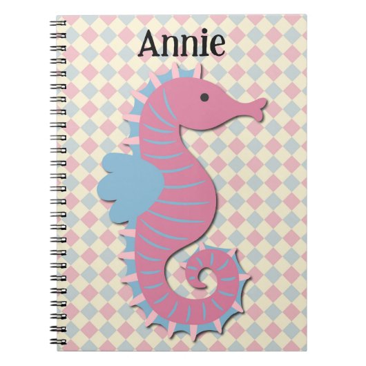Schattige Seahorse Persoonlijke Naam Notitieboek J (Voorkant)