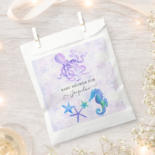 Schattige Seahorse Stafish Octopus Beach Baby show Bedankzakje (Geknipt)