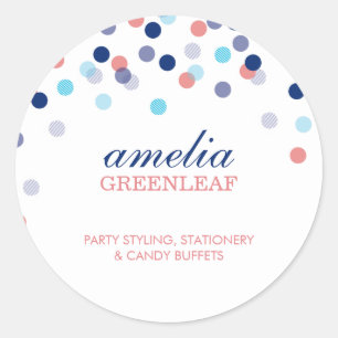 SCHATTIGE SEAL modern confetti dot patroon koraal  Ronde Sticker