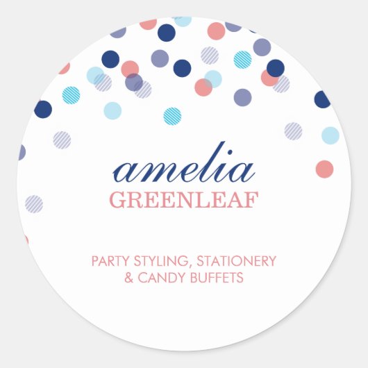 SCHATTIGE SEAL modern confetti dot patroon koraal  Ronde Sticker (Voorkant)