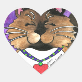 Schattige Seal Point Siamese Fluffy Ragdoll Kitty  Hart Sticker