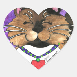 Schattige Seal Point Siamese Fluffy Ragdoll Kitty  Hart Sticker