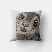 Schattige Seal Pup Portrait Acryl Kussen (Achterkant)