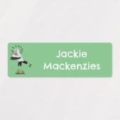 Schattige secretaris vogel schrijven cartoon geper labels (Design 2)