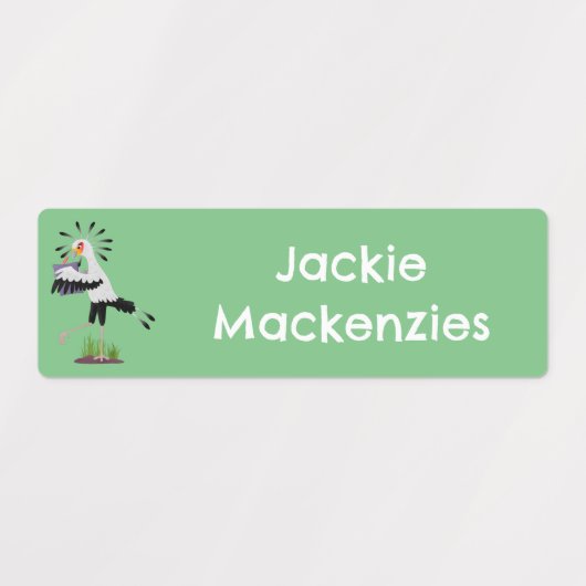 Schattige secretaris vogel schrijven cartoon geper labels (Design 2)