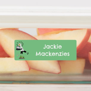 Schattige secretaris vogel schrijven cartoon geper labels