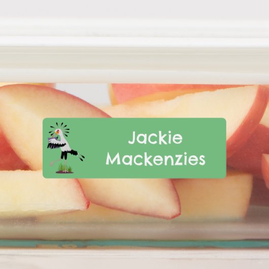 Schattige secretaris vogel schrijven cartoon geper labels (Aangebracht)