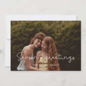 Schattige seizoen Groeten Familiefoto Feestdagenkaart (Voorkant)