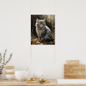 Schattige Selkirk Rex Cat Art Print Poster (Keuken)