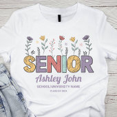Schattige Senior Retro Flower Gepersonaliseerd Afs T-shirt