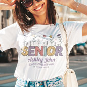Schattige Senior Retro Flower Gepersonaliseerd Afs T-shirt