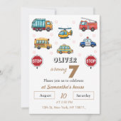 Schattige Service Voertuig Verjaardag bash Kaart (Voorkant)