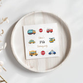 Schattige Service Voertuig Verjaardag bash Servet