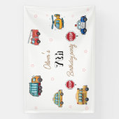 Schattige Service Voertuig Verjaardag bash Spandoek (Verticaal)