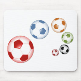 Schattige set voetballen muismat