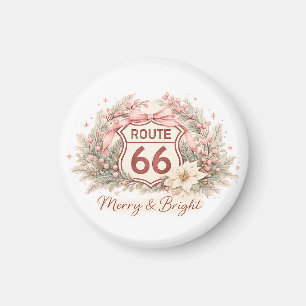 Schattige Shabby Chic Route 66 Retro Winter Bloem Magneet