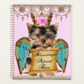 Schattige Shabby Chic Yorkie Angel Puppy Dog Planner (Voorkant)