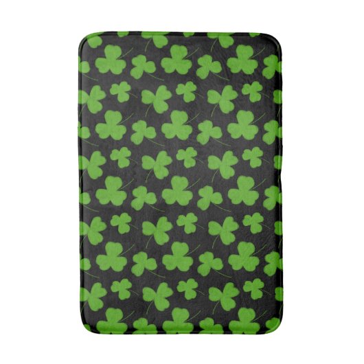 Schattige Shamrock Pattern Black Badmat (Voorkant Verticaal)