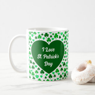Schattige Shamrocks en Hartjes Groene St. Patrick' Koffiemok