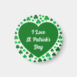 Schattige Shamrocks en Hartjes Groene St. Patrick' Magneet