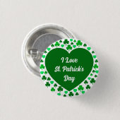 Schattige Shamrocks en Hartjes Groene St. Patrick' Ronde Button 3,2 Cm (Voorkant /achterkant)