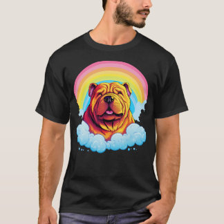 Schattige Shar Pei Rainbow Cloud Kawaii Dog Happy  T-shirt