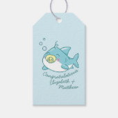 Schattige Shark Baby shower Kawaii Cadeaulabel (Voorkant)