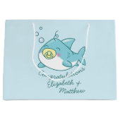 Schattige Shark Baby shower Kawaii Groot Cadeauzakje (Voorkant)