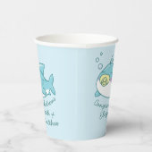 Schattige Shark Baby shower Kawaii Papieren Bekers (Rechts)