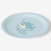 Schattige Shark Baby shower Kawaii Papieren Bordje (Gekanteld)