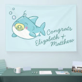 Schattige Shark Baby shower Kawaii Spandoek (Beurs)