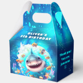 Schattige Shark Boy Verjaardagsblauw Grote Favor B Bedankdoosjes (Voorkant)