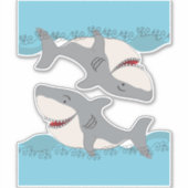 Schattige Shark Street Vinyl Sticker (Voorkant)