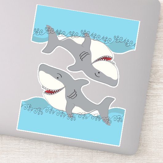 Schattige Shark Street Vinyl Sticker (Detail)