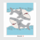 Schattige Shark Street Vinyl Sticker (Vel)
