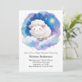 Schattige Sheep Night Sky Boy Baby shower Kaart (Staand voorkant)