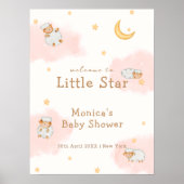 Schattige Sheep Twinkle Twinkle Baby shower Welkom Poster (Voorkant)