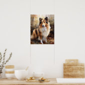 Schattige Shetland Sheepdog Hond Art Print Poster (Keuken)
