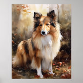 Schattige Shetland Sheepdog Hond Art Print Poster (Voorkant)