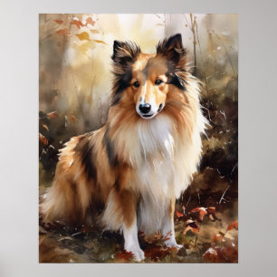 Schattige Shetland Sheepdog Hond Art Print Poster