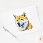 Schattige Shia Inu Hondenras Vierkante Sticker (Envelop)