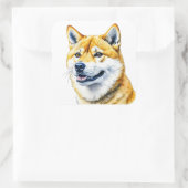 Schattige Shia Inu Hondenras Vierkante Sticker (Tas)
