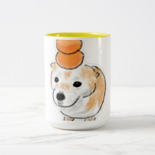 Schattige Shiba-hond met mandarijnen op de kop I