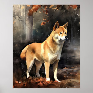 Schattige Shiba Inu Dog Art Print Poster
