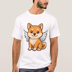 Schattige Shiba Inu engel cartoon hond geluk T-shirt