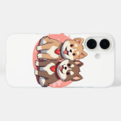 Schattige Shiba Inu hondenpaar verliefd Case-Mate iPhone Case (Achterkant (horizontaal))