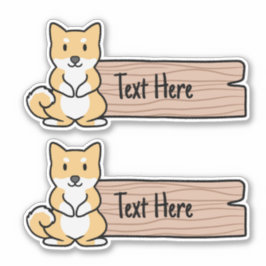 Schattige Shiba Inu-label Sticker