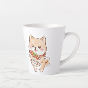 Schattige Shiba Inu met Taiwanese worst wrap Kaw Latte Mok