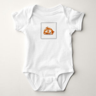 schattige shiba inu puppy die op de rug baby shirt